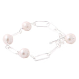 Pulsera De Clip Con Perlas