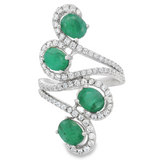 Anillo de Piedra Natural con Circonia Esmeralda / 7