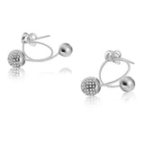 Aretes De Teléfono De Plata Con Circonia