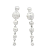 Aretes De Media Bola Con Tira De Esferas