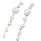 Aretes De Media Bola Con Tira De Esferas