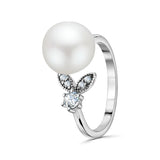 Anillo Perla Con Circonia De Plata #7