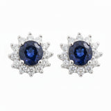 Arete Flor de Piedra Natural con Circonia