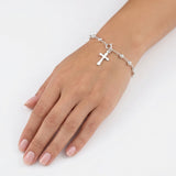 Pulsera de Plata tipo Misterio con Cruz