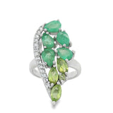 Anillo Azucena de Esmeralda con Topacio Esmeralda Con Topacio / 6