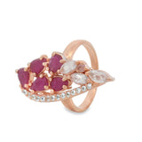 Anillo Azucena de Rubí con Cuarzo Rosa Rubí Con Cuarzo Rosa / 6