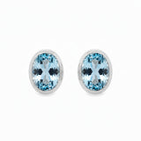 Arete Topaz Azul Ovalado