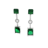 Aretes con Circonia Colgante Verde