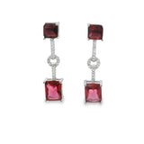 Aretes con Circonia Colgante Rosa