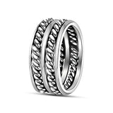 Anillo Doble Torsal De Plata #6