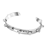 Brazalete De Plata Con Picos Formas Geométricas