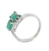 Anillo Dos Cuadros Con Piedras Preciosas De Plata