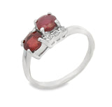 Anillo Dos Cuadros Con Piedras Preciosas De Plata