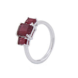 Anillo Triple Rectángulo Piedras Preciosas