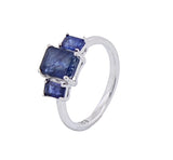 Anillo Triple Rectángulo Piedras Preciosas