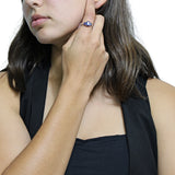 Anillo Triple Rectángulo Piedras Preciosas