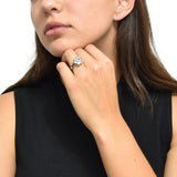 Anillo Flor Plata Con Piedras Preciosas