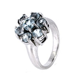 Anillo Flor Plata Con Piedras Preciosas