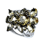 Anillo Con Forma De Totem Plata Con Piedras Preciosas