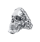 Anillo De Cráneo Plata Oxidada