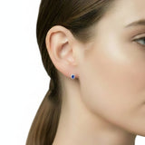 Arete Óvalo de Amatista con Circonia