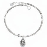 Pulsera Rigida de Plata con Dije de Pez