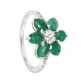 Anillo de Flor de Piedra Natural Zafiro / 6