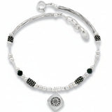Pulsera Rigida de Plata con Dije Cuadrado