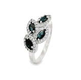 Anillo Planta de Piedra Natural con Circonia