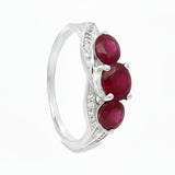 Anillo de Piedra Natural con Circonia Zafiro / 6