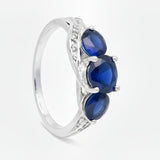 Anillo de Piedra Natural con Circonia Zafiro / 6