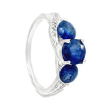 Anillo de Piedra Natural con Circonia Zafiro / 6