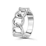 Anillo De Plata 3 Eslabones Liso / #6