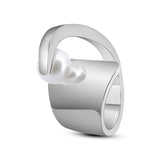 Anillo De Plata Con Perla Perla / #6