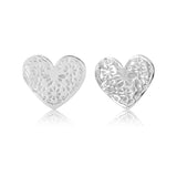 Aretes De Corazón De Plata