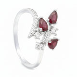 Anillo Nat de Piedras Preciosas con Circonia Rubí / 6