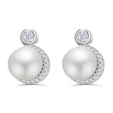 Aretes de Perla con Circonia