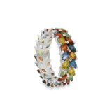 Anillo Anturio de Zafiro Multicolor