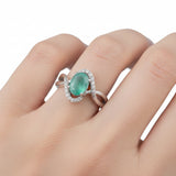 Anillo Solitario Plata Con Piedra Natural