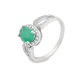 Anillo De Plata Con Piedra Natural Zafiro / #6