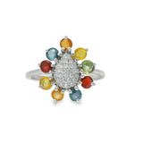 Anillo Malva de Zafiro Multicolor 6