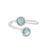 Anillo Orquídea de Topacio Azul