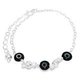Pulsera Ojo Turco de Plata Negro