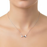 Collar De Mariposa Con Circonia Blanco