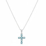 Collar Clavel de Topacio Azul