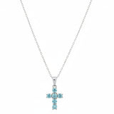 Collar Clavel de Topacio Azul