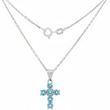 Collar Clavel de Topacio Azul