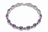 Pulsera De Piedra Natural Ovalo Amatista