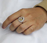 Anillo De Gota Piedra Natural Con Circonia #6.5