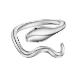 Anillo Abierto De Serpiente Liso / #7